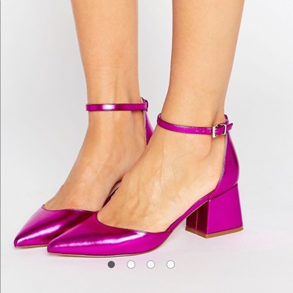 ASOS Shoes - NWOT - ASOS Pink Metallic Block Heels